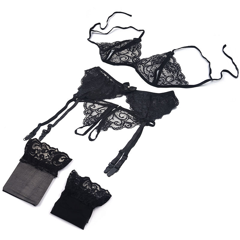 1 Set Women's Lace Lingerie, S - Sheer Mesh Bra avis et prix
