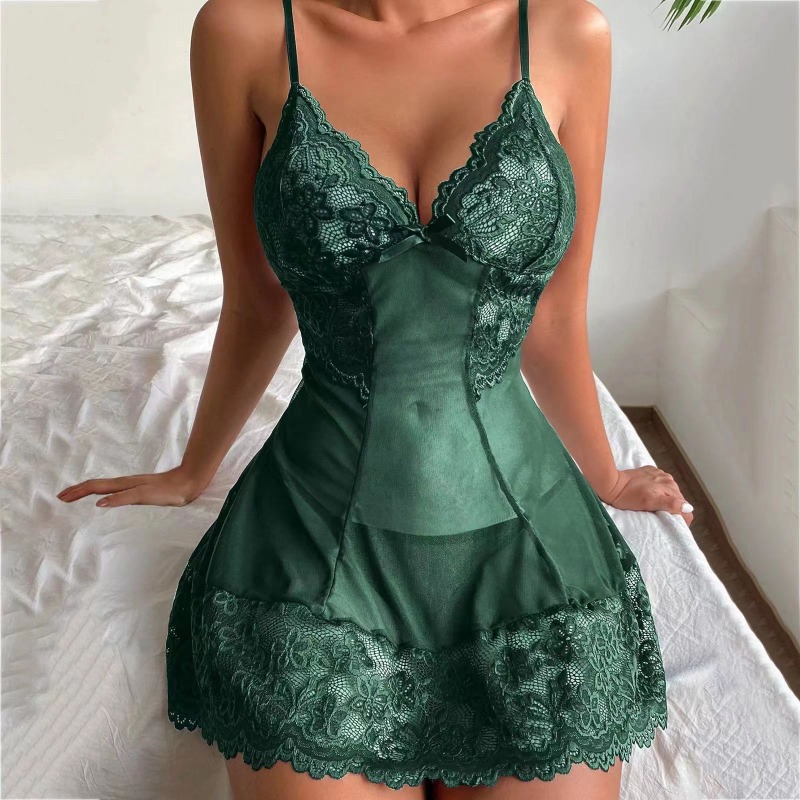 Sensual Lace & Tulle Sleepwear - Lace Bralette Set avis et prix