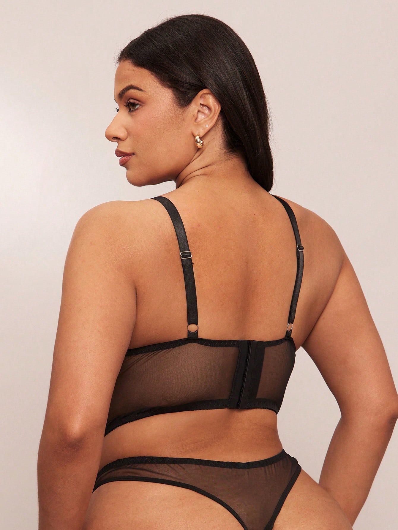 BAE Black Sheer Embroidered Pl - Sheer Bra Lace avis et prix