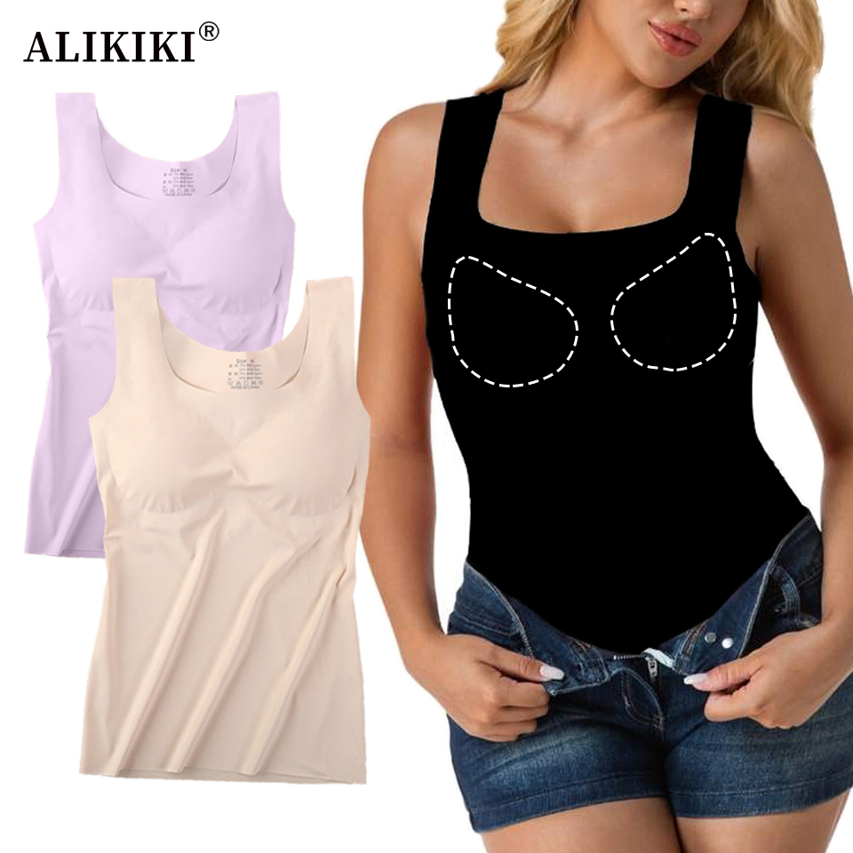 Ice Silk Wireless Push Up Tank - T Shirt Bra Seamless avis et prix