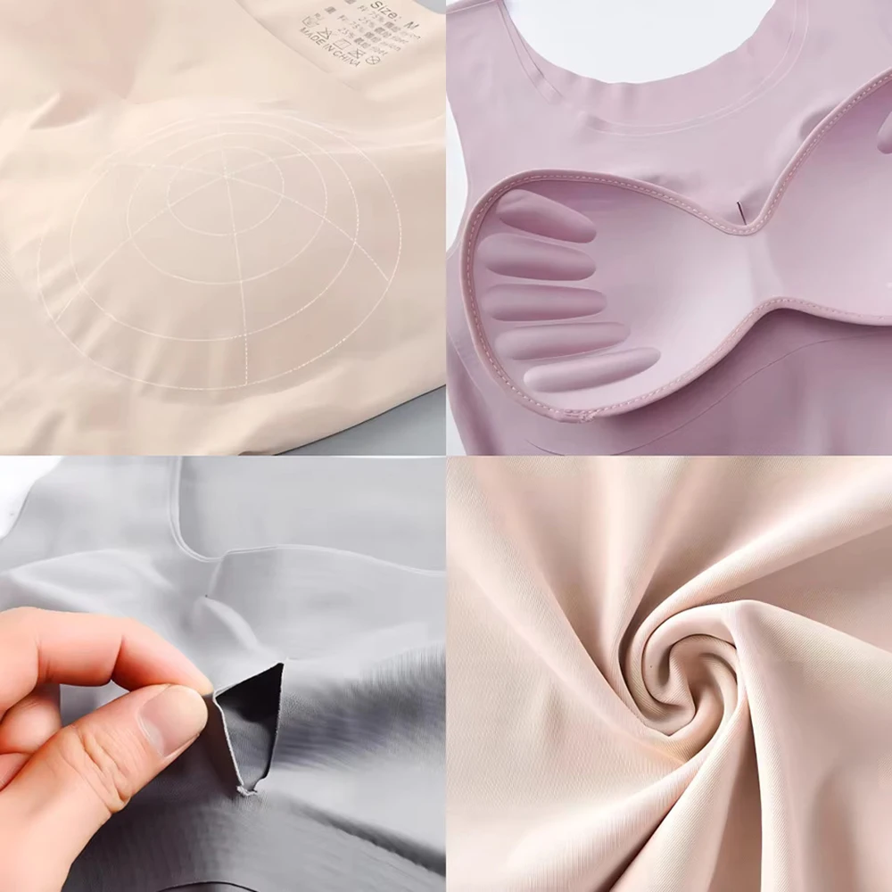 Ice Silk Wireless Push Up Tank - T Shirt Bra Seamless avis et prix