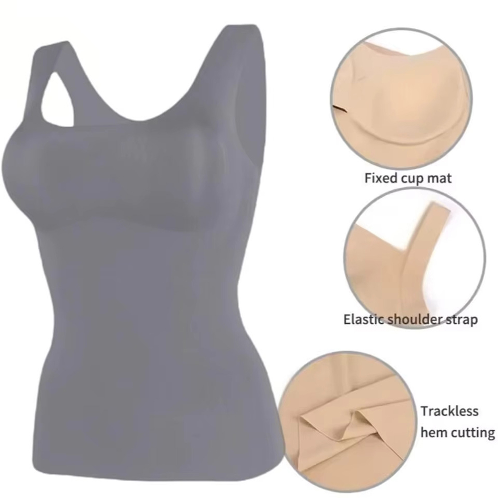 Ice Silk Wireless Push Up Tank - T Shirt Bra Seamless avis et prix