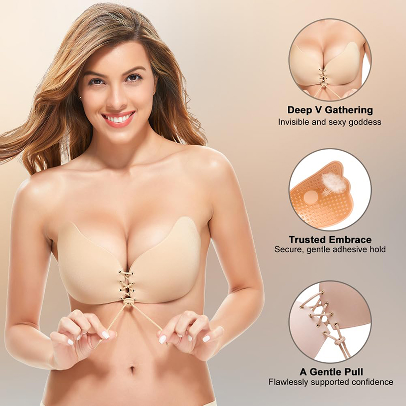1/2 Pairs Women Summer Backles - Strapless Bra Adhesive avis et prix