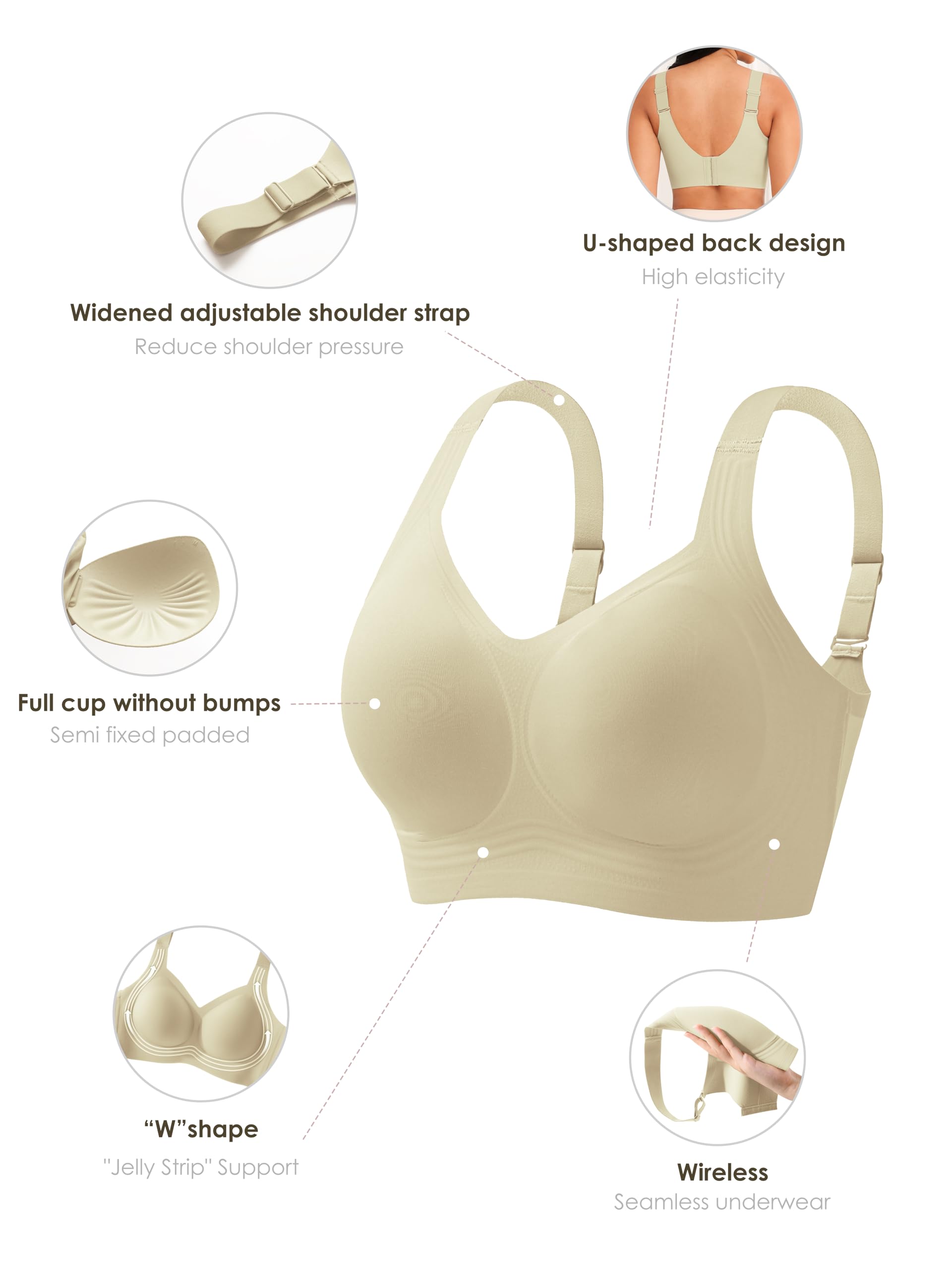 Women Wirefree Bras for Women  - Underwire Bra Padded avis et prix