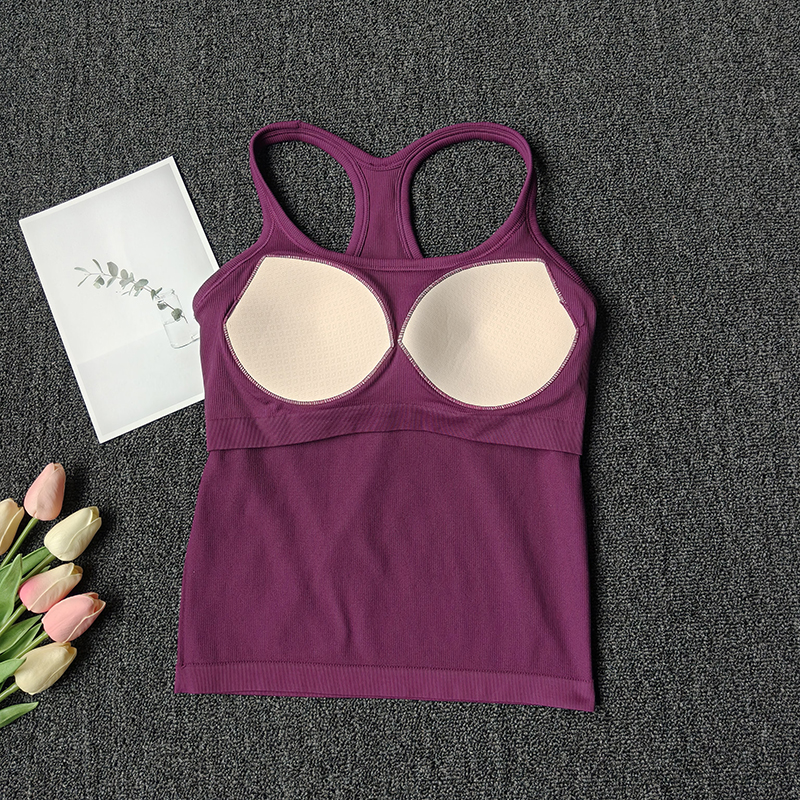 Summer Women's Yoga Camisole S - T Shirt Bra Seamless avis et prix