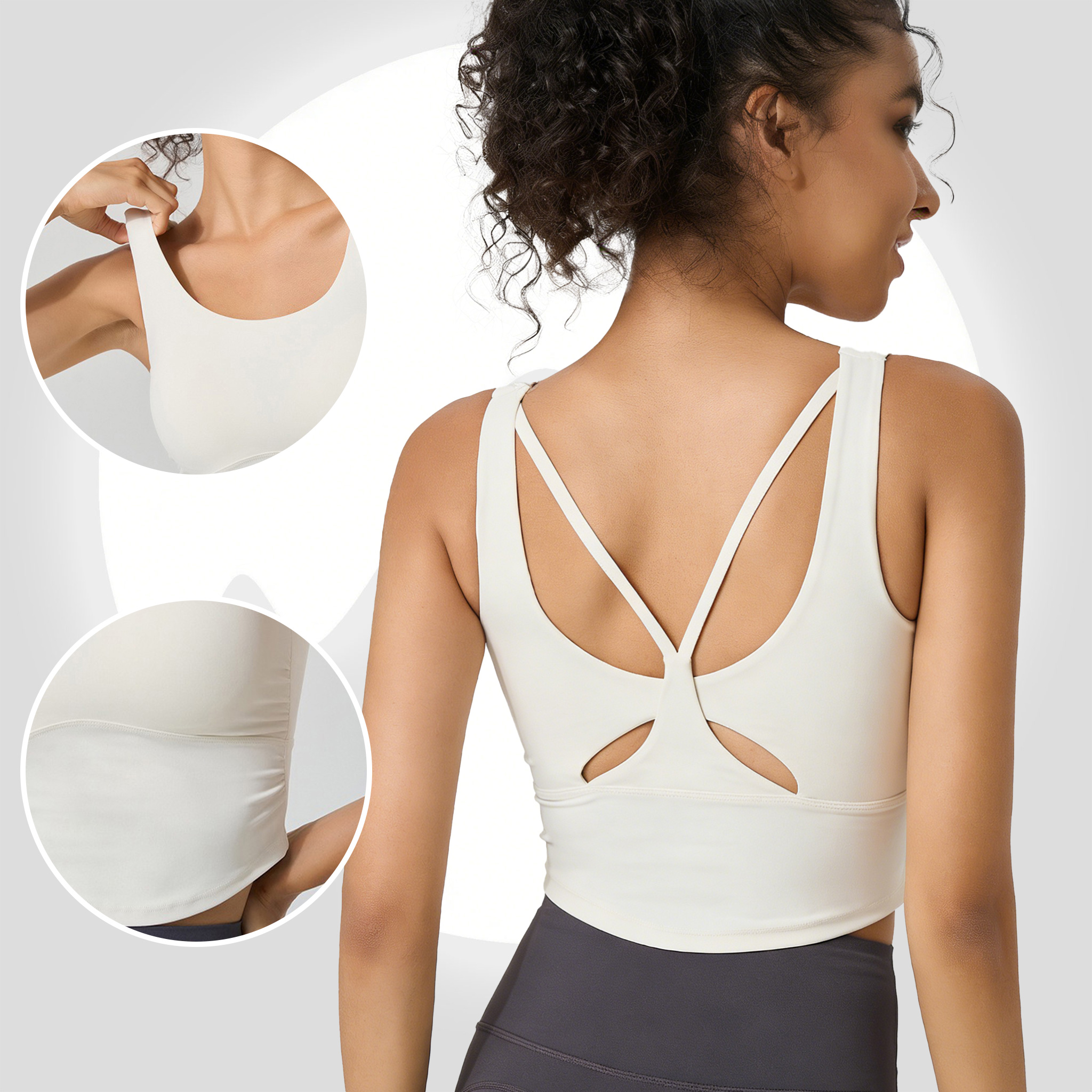 Women's Fixed Cup Yoga Sports  - Sports Bra Racerback avis et prix