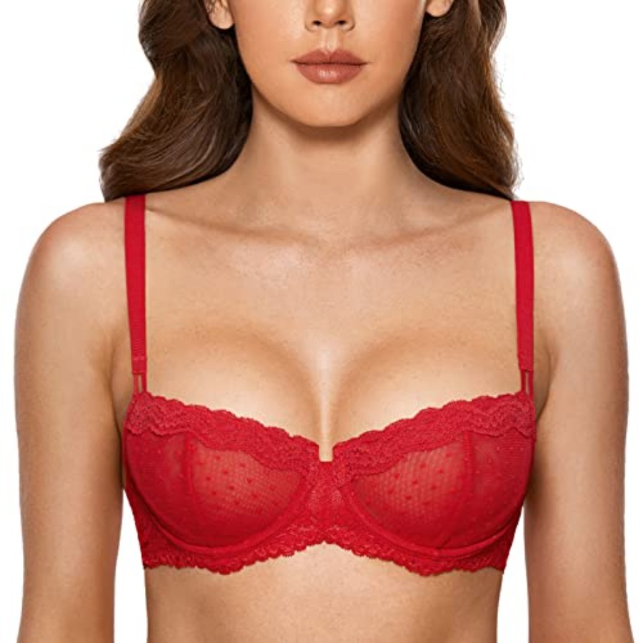 DOBREVA Women's Sexy Lace Bra  - Demi Bra Balconette avis et prix