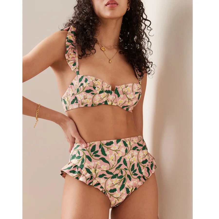 Floral Push-Up Padded Bra Ruff - Underwire Bra Padded avis et prix